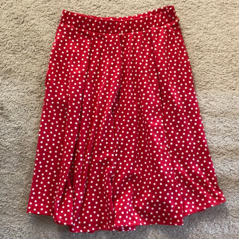 Lularoe Madison skirt Red w/White Polka dot